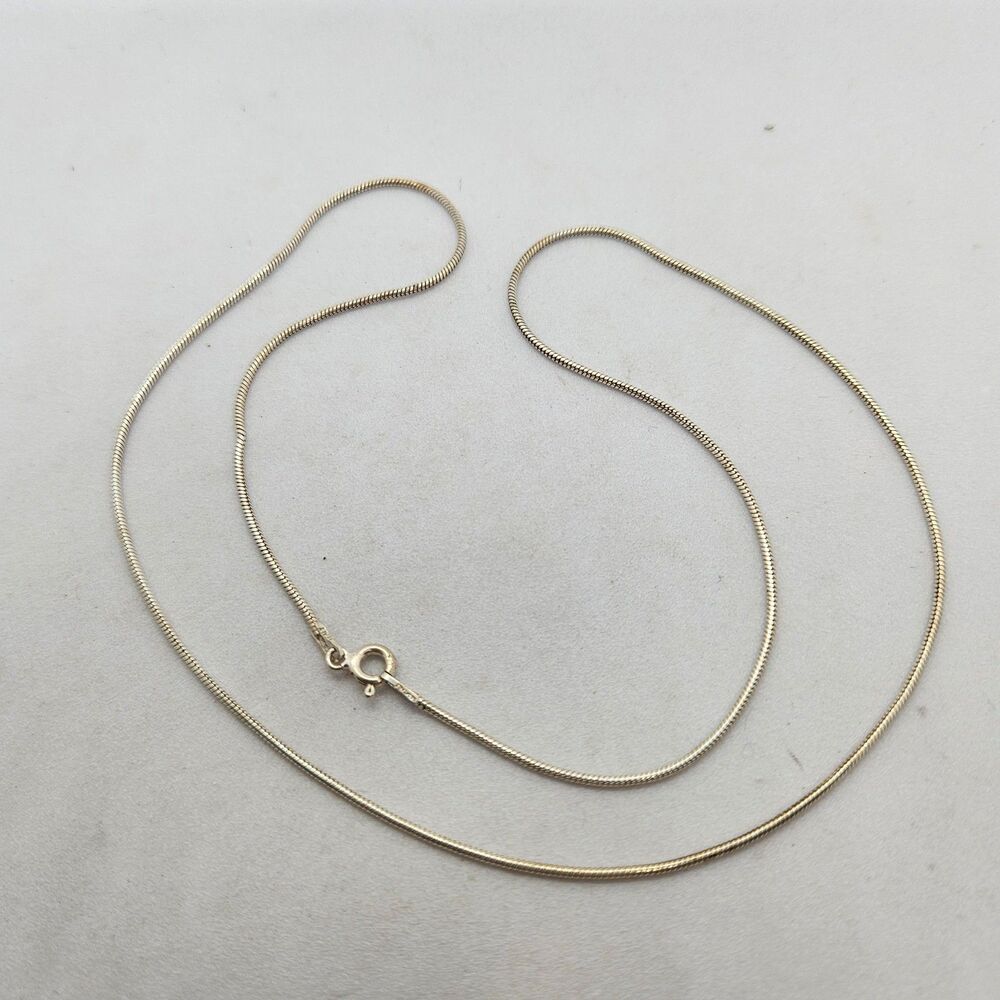 20" Long Sterling Silver Snake Chain Necklace 925 Bend
